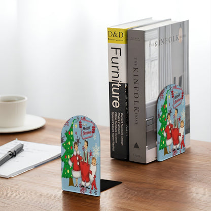 Kate McEnroe New York Retro Christmas Bookends Santa Family Holiday Mid Century 1950sBookends4vlzqqIpU1