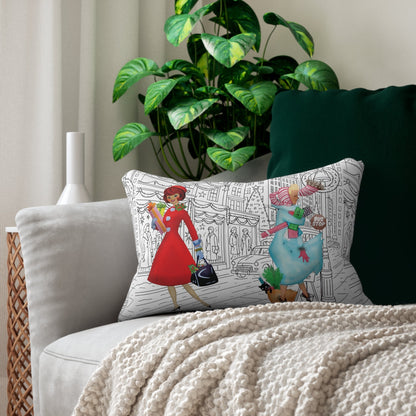 Kate McEnroe New York Retro Christmas Mid Century Modern Cityscape Kitsch Lumbar PillowLumbar Pillows24111627170845770737
