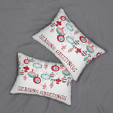 Kate McEnroe New York Retro Christmas Ornament Lumbar Pillow, Mid Century Modern Holiday DecorLumbar Pillows48908983546750768340