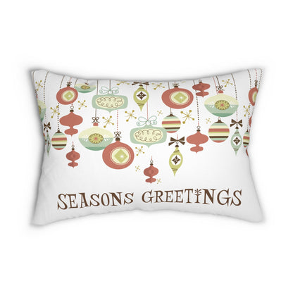 Kate McEnroe New York Retro Christmas Ornament Lumbar Pillow, Vintage Sage Holiday DecorLumbar Pillows31307004415191839625