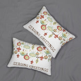 Kate McEnroe New York Retro Christmas Ornament Lumbar Pillow, Vintage Sage Holiday DecorLumbar Pillows31307004415191839625