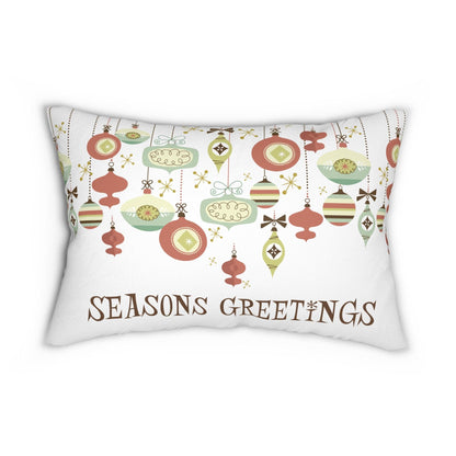 Kate McEnroe New York Retro Christmas Ornament Lumbar Pillow, Vintage Sage Holiday DecorLumbar Pillows31307004415191839625