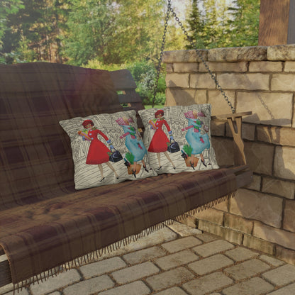 Kate McEnroe New York Retro Christmas Outdoor Pillow Mid Century Cityscape Holiday DecorOutdoor Throw Pillows17872849802040023337