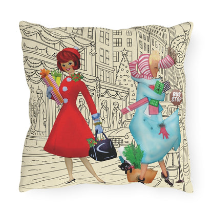 Kate McEnroe New York Retro Christmas Outdoor Pillow Mid Century Cityscape Holiday DecorOutdoor Throw Pillows27874958335957351532