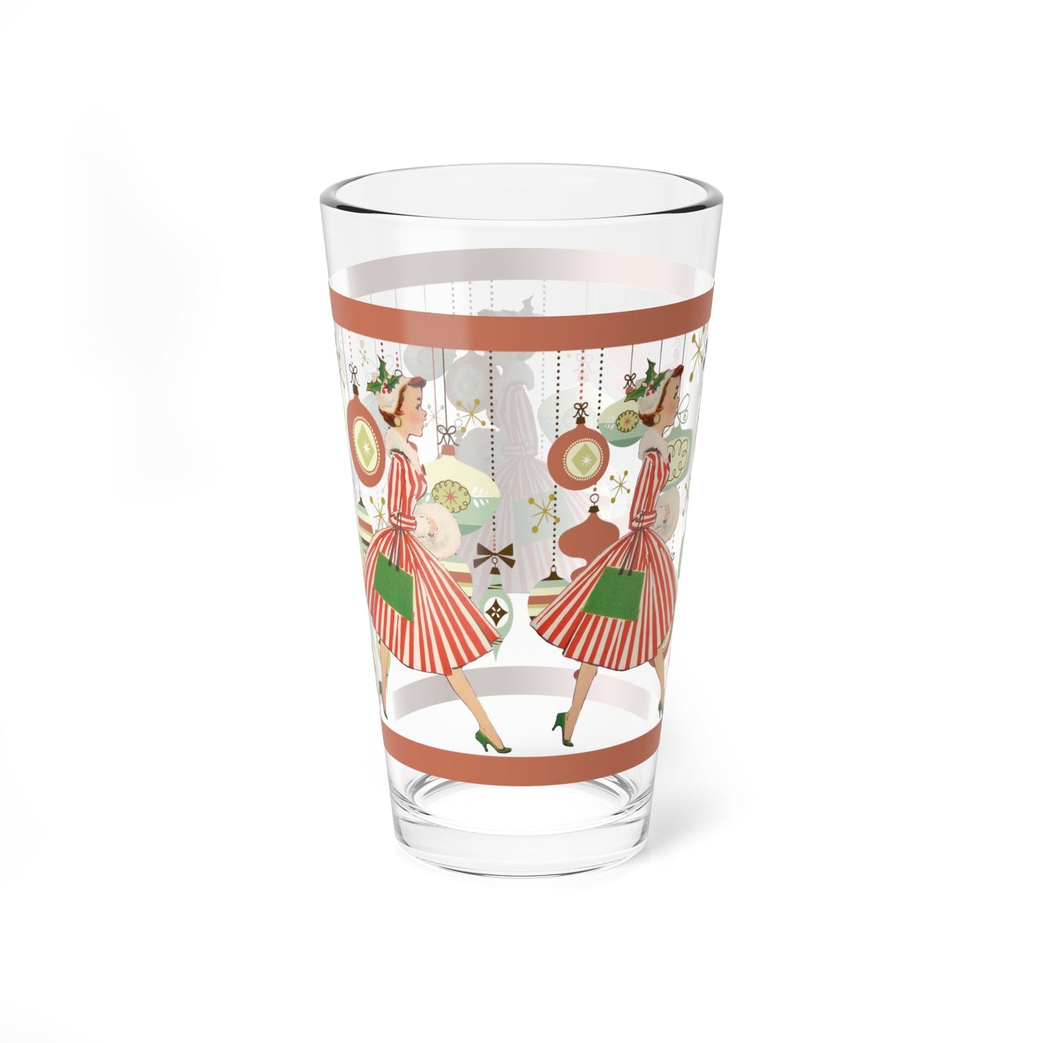 Kate McEnroe New York Retro Christmas Pint Glass Mid Century Kitsch 1950s Holiday BarwarePint Glasses12352461050968606006