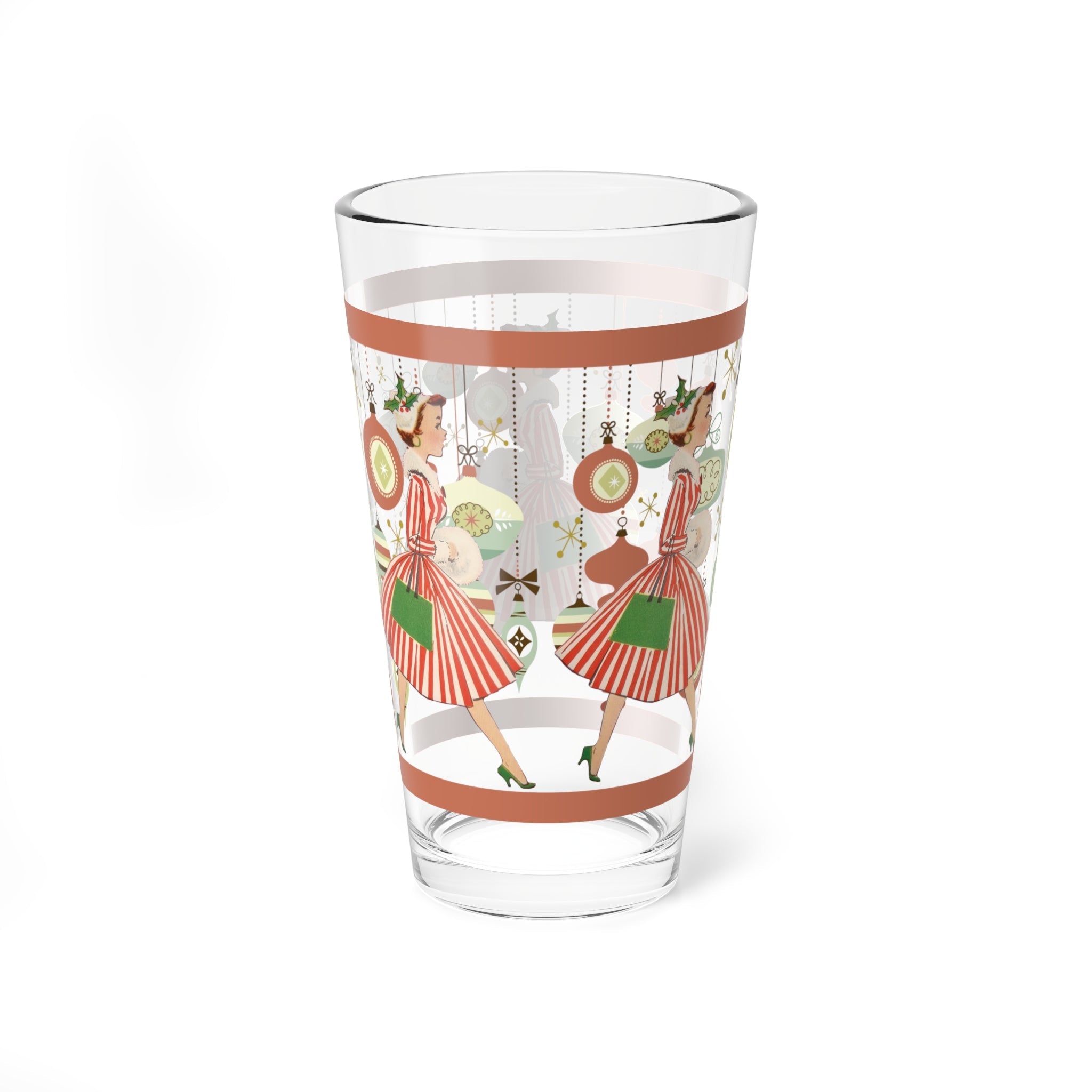 Kate McEnroe New York Retro Christmas Pint Glass Mid Century Kitsch 1950s Holiday BarwarePint Glasses12352461050968606006