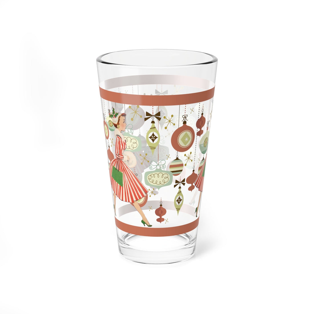 Kate McEnroe New York Retro Christmas Pint Glass Mid Century Kitsch 1950s Holiday BarwarePint Glasses12352461050968606006