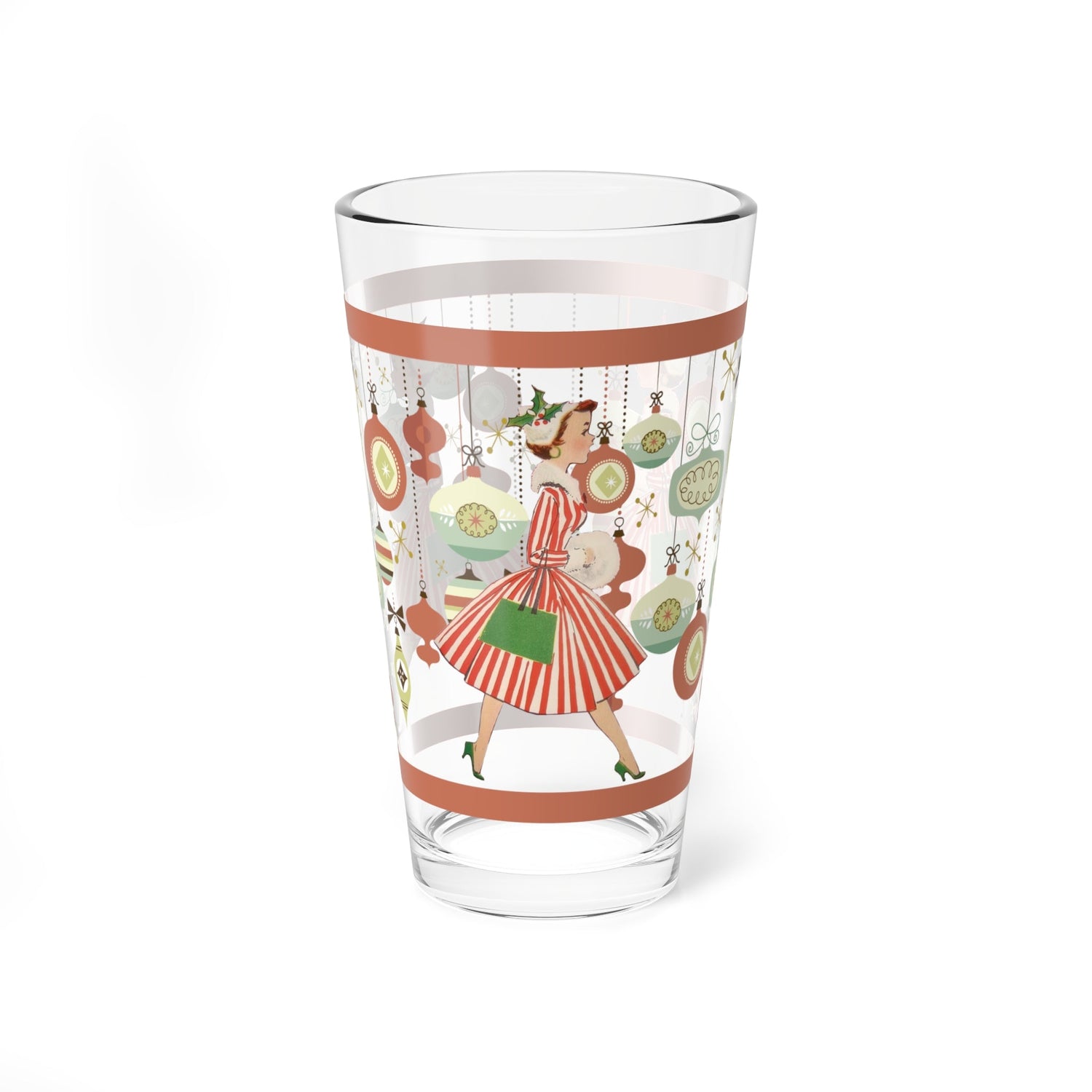 Kate McEnroe New York Retro Christmas Pint Glass Mid Century Kitsch 1950s Holiday BarwarePint Glasses12352461050968606006