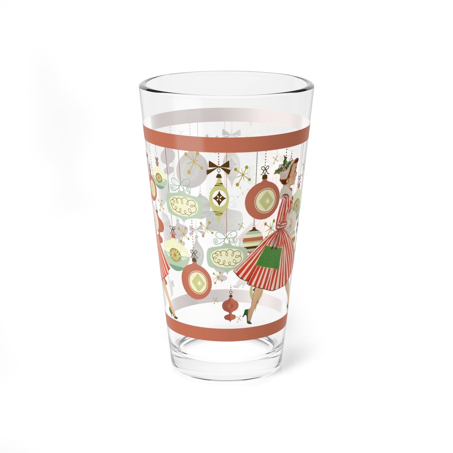 Kate McEnroe New York Retro Christmas Pint Glass Mid Century Kitsch 1950s Holiday BarwarePint Glasses12352461050968606006
