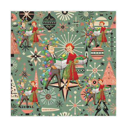 Kate McEnroe New York Retro Christmas Tablecloth, Mid Century Modern Holiday Table Linens, 1950s Kitsch Dining DecorTablecloths11707814054044319982