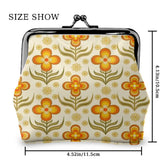 Kate McEnroe New York Retro Coin Purse 1970s Floral Orange Yellow Kiss Lock Clasp WalletCoin PursesFsNNp10h2j