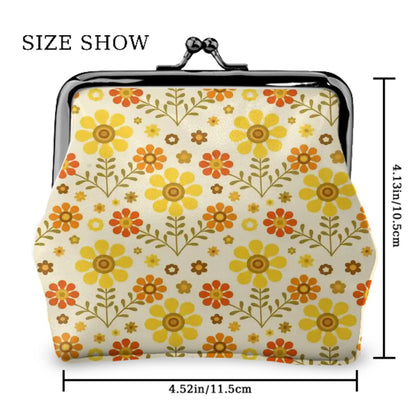 Kate McEnroe New York Retro Coin Purse Daisy Floral 1970s Yellow Orange Kiss Lock WalletCoin PursesBXQl72Xk07