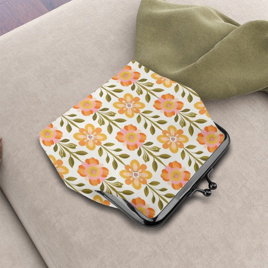 Kate McEnroe New York Retro Coin Purse Floral Mid Century Modern Kiss Lock Clasp WalletCoin Purses548O8yEwpE