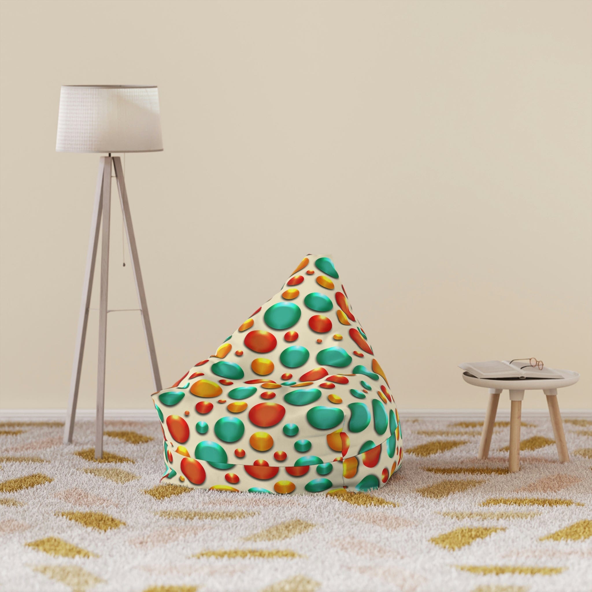 Kate McEnroe New York Retro Colorful Burbles Faux Embossed Bean Bag Chair CoverBean Bag Chair Covers25389569794407842038