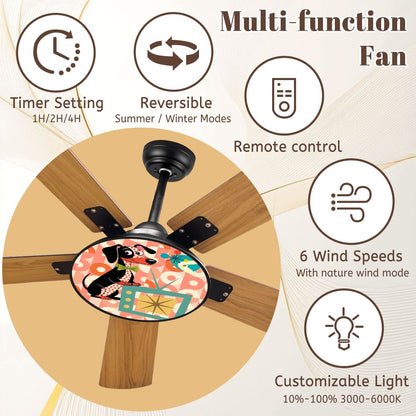 Kate McEnroe New York Retro Dachshund Ceiling Fan, Mid Century Modern Light FixtureCeiling FansaIXWXKZdjU
