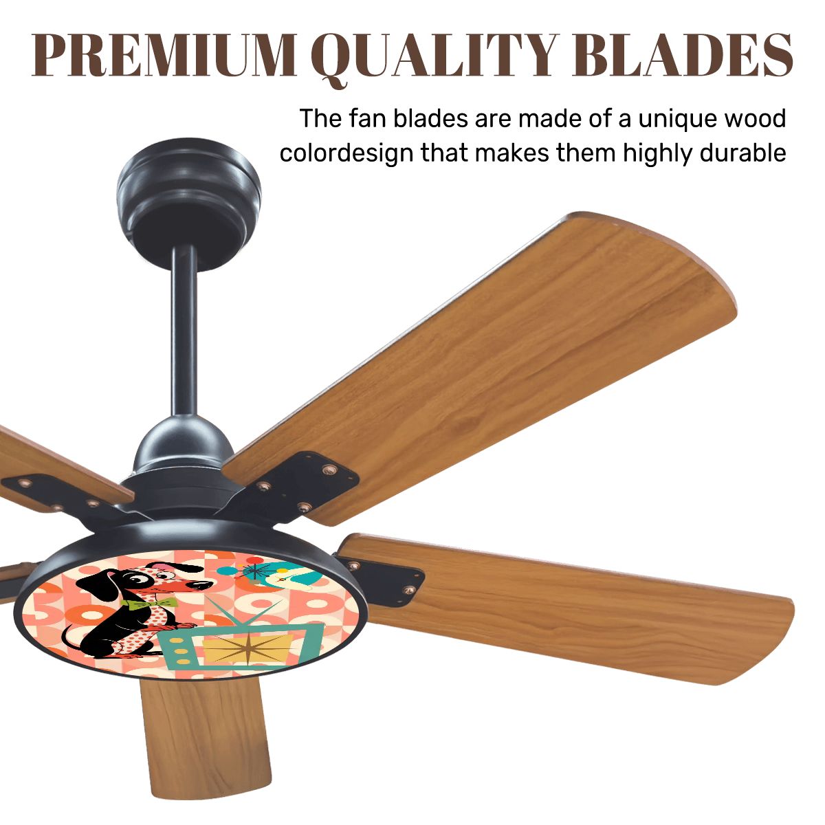 Kate McEnroe New York Retro Dachshund Ceiling Fan, Mid Century Modern Light FixtureCeiling FansaIXWXKZdjU