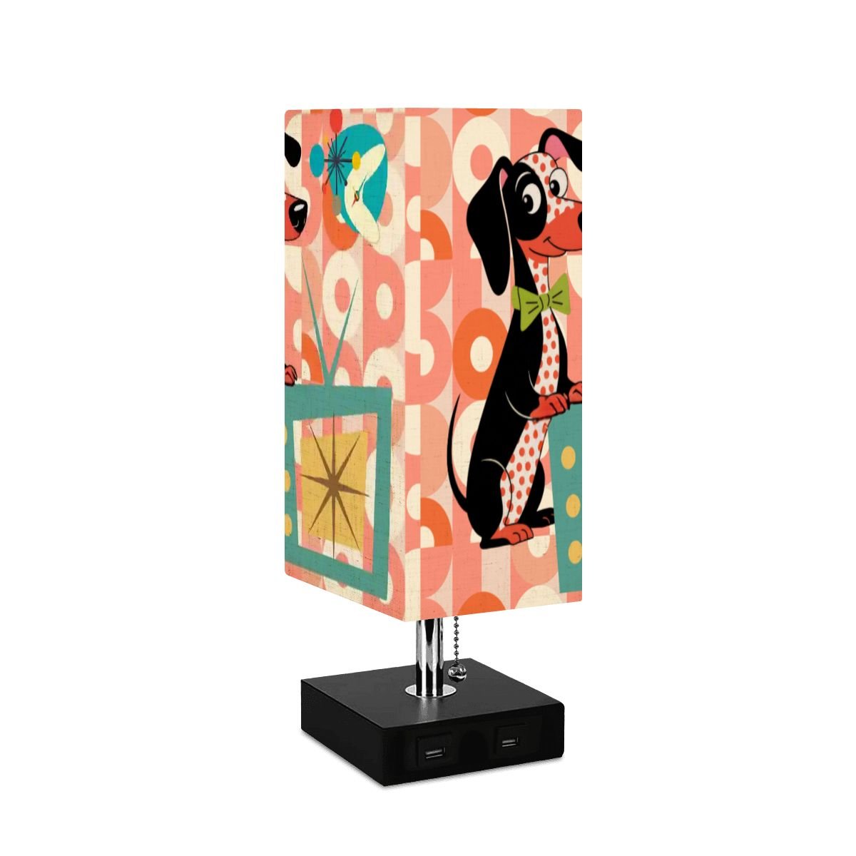 Kate McEnroe New York Retro Dachshund Dog Table Lamp, Mid Century Modern USB LightTable LampsszkcEByLjT