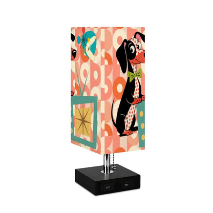 Kate McEnroe New York Retro Dachshund Dog Table Lamp, Mid Century Modern USB LightTable LampsszkcEByLjT