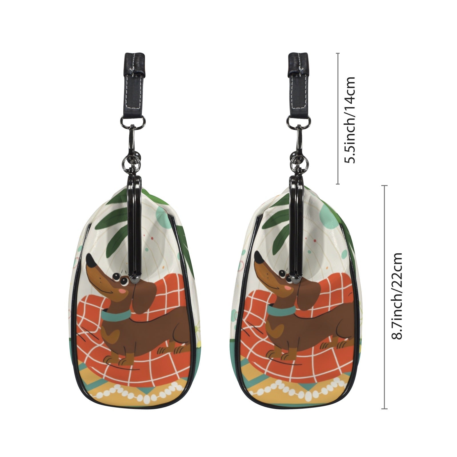 Kate McEnroe New York Retro Dachshund Kiss Lock Handbag Mid Century Dog Lover PurseCrossbody BagsD3268871