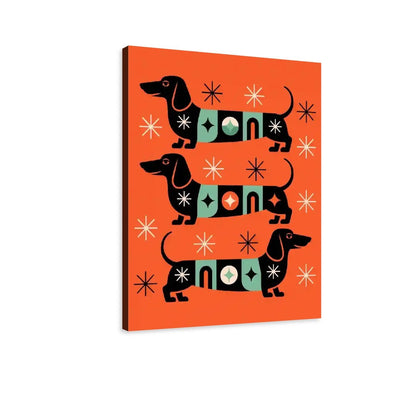 Kate McEnroe New York Retro Dachshund Mid Century Modern Wall Art, Vintage Kitsch Doxie Dog Starburst CanvasCanvas Wall ArtTXlB89DqDg