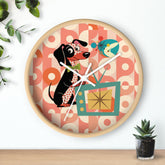 Kate McEnroe New York Retro Dachshund Mid Century Wall Clock, Atomic Dog Starburst Mod TimepieceWall Clocks14288889730039607354