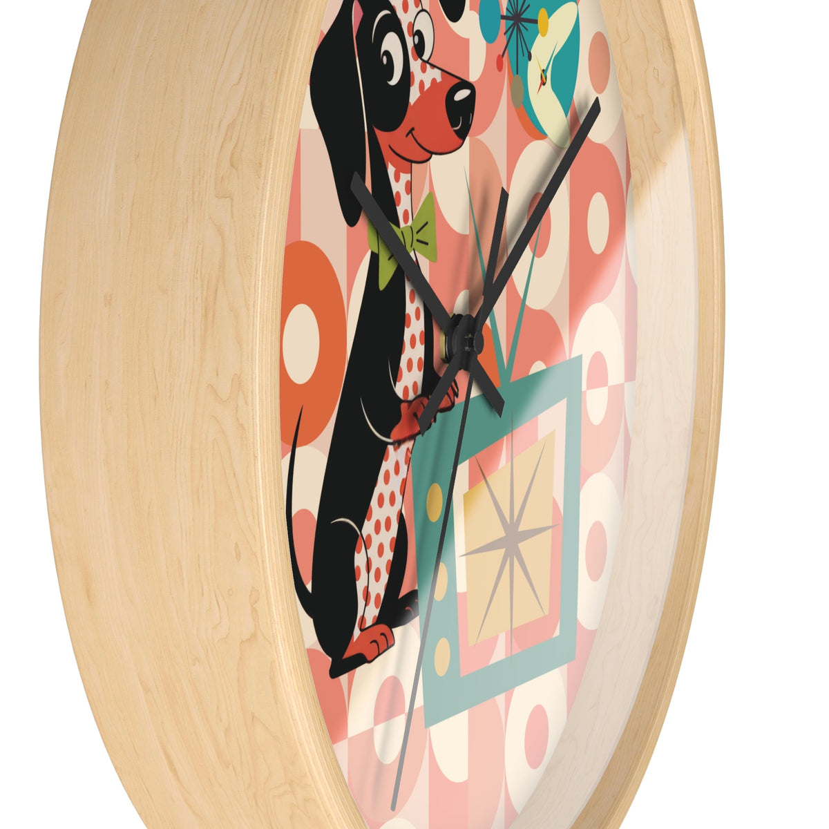 Kate McEnroe New York Retro Dachshund Mid Century Wall Clock, Atomic Dog Starburst Mod TimepieceWall Clocks14288889730039607354