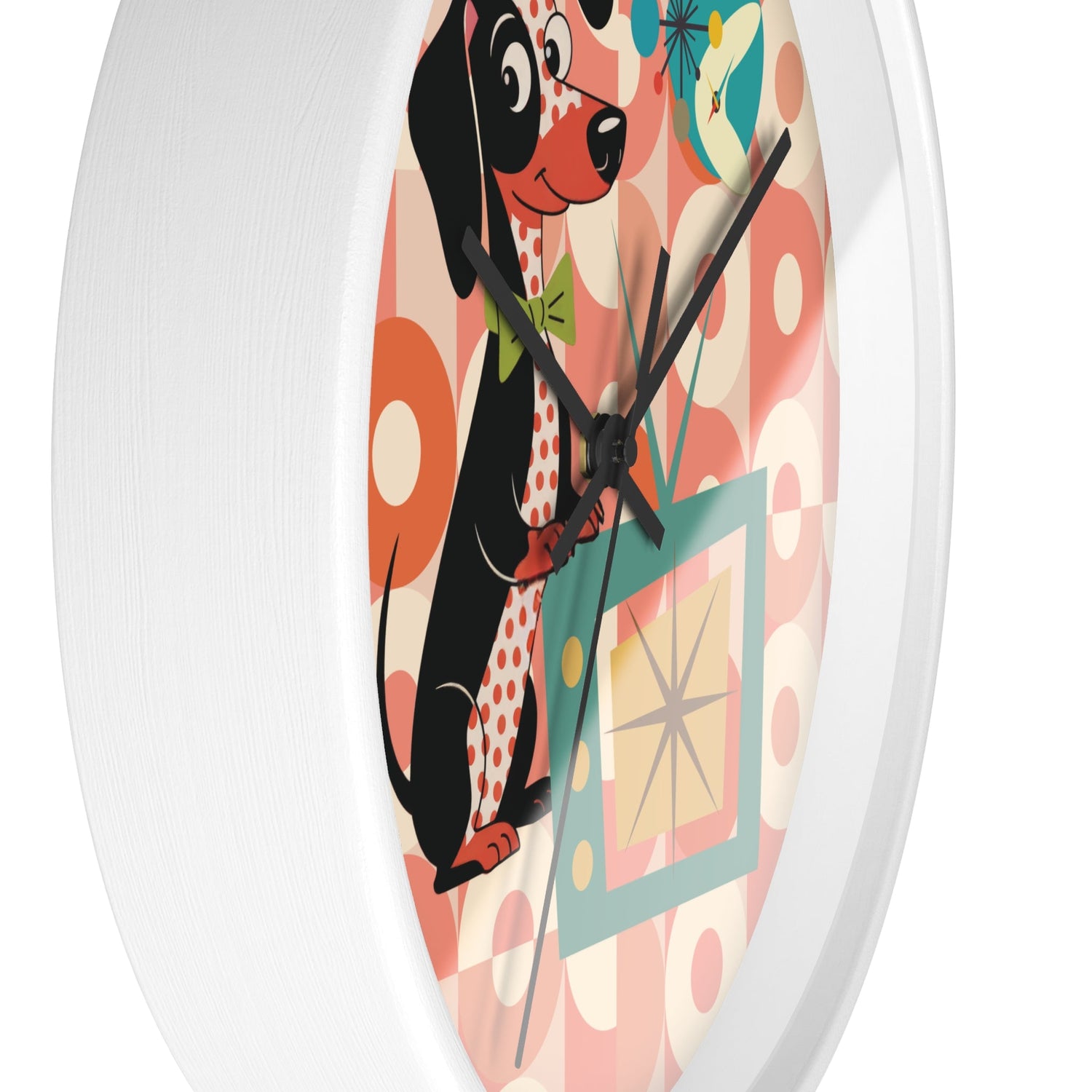 Kate McEnroe New York Retro Dachshund Mid Century Wall Clock, Atomic Dog Starburst Mod TimepieceWall Clocks14288889730039607354
