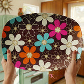 Kate McEnroe New York Retro Daisy Floral Serving Platter, Groovy Mid Century Modern DishServing Platters