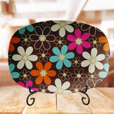Kate McEnroe New York Retro Daisy Floral Serving Platter, Groovy Mid Century Modern DishServing Platters