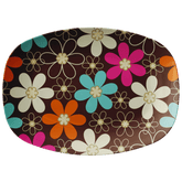 Kate McEnroe New York Retro Daisy Floral Serving Platter, Groovy Mid Century Modern DishServing Platters