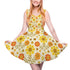 Kate McEnroe New York Retro Daisy Skater Dress Yellow Orange 1970s Flower Power Swing DressSkater DressWVHo2H37vd