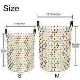 Kate McEnroe New York Retro Danish Floral Laundry Basket, Mid Century Modern Scandinavian Storage Bin, Mod Teardrop OrganizerLaundry Basketsb0KeuHw82d