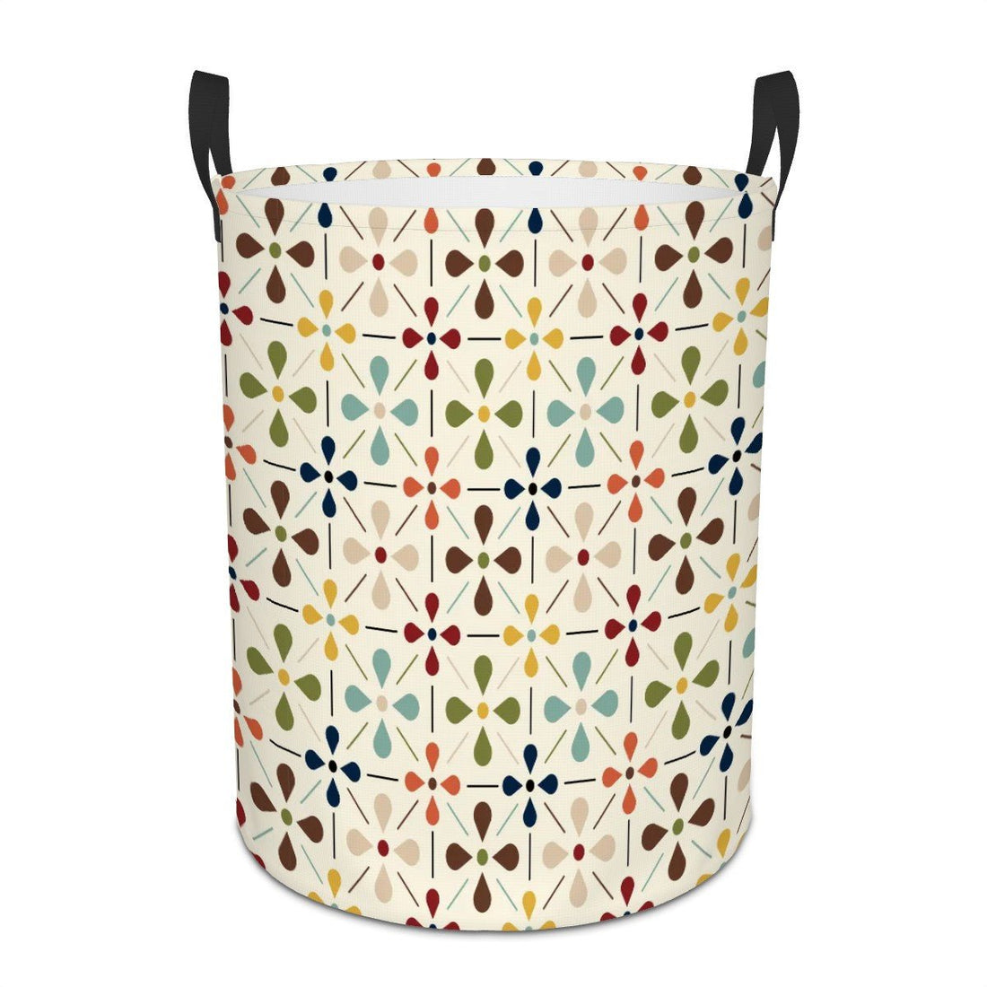 Kate McEnroe New York Retro Danish Floral Laundry Basket, Mid Century Modern Scandinavian Storage Bin, Mod Teardrop OrganizerLaundry Basketsb0KeuHw82d