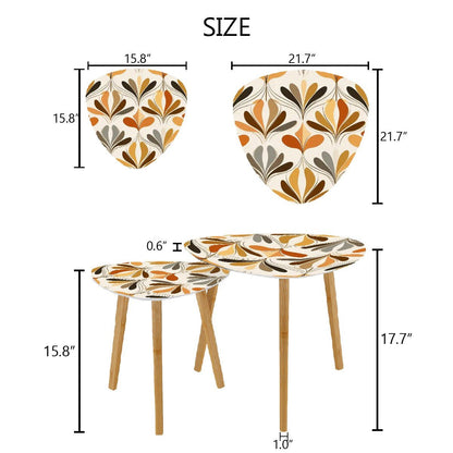 Kate McEnroe New York Retro Danish Floral Nesting Tables, Mid Century Modern Scandi Fall Accent DecorNesting TablesxucLAIViCI