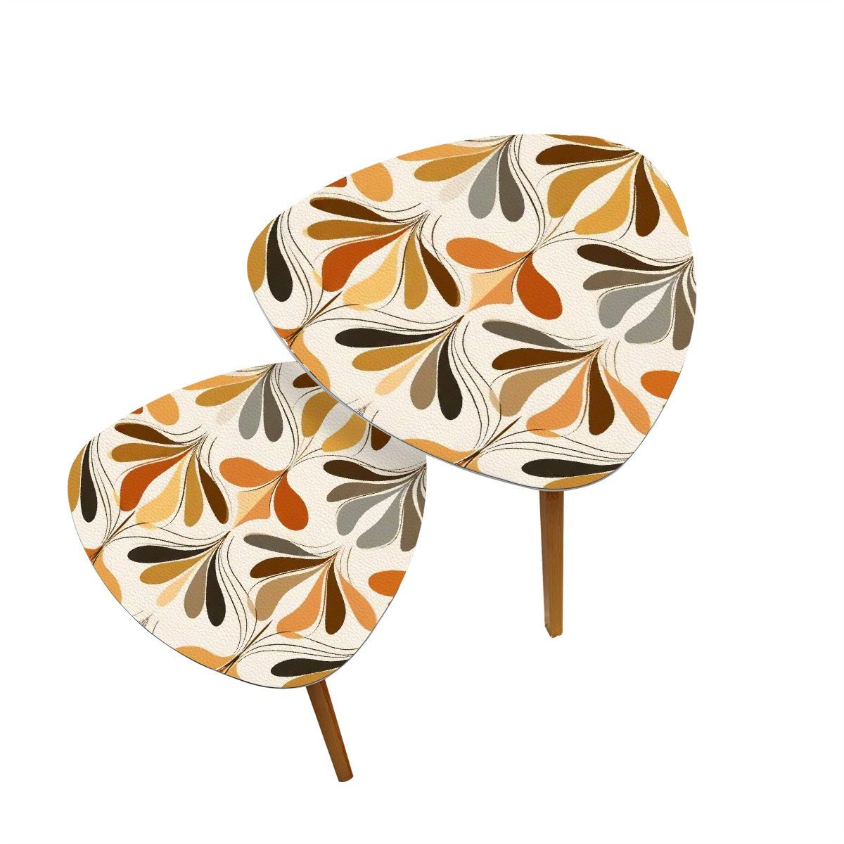 Kate McEnroe New York Retro Danish Floral Nesting Tables, Mid Century Modern Scandi Fall Accent DecorNesting TablesxucLAIViCI
