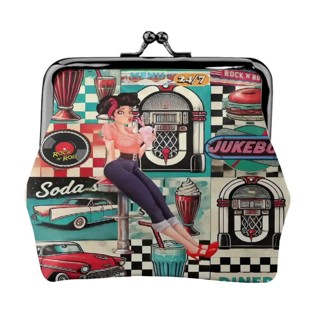 Kate McEnroe New York Retro Diner Coin Purse 1950s Pin Up Rockabilly Kiss Lock WalletCoin Purses70KdhXFRHq