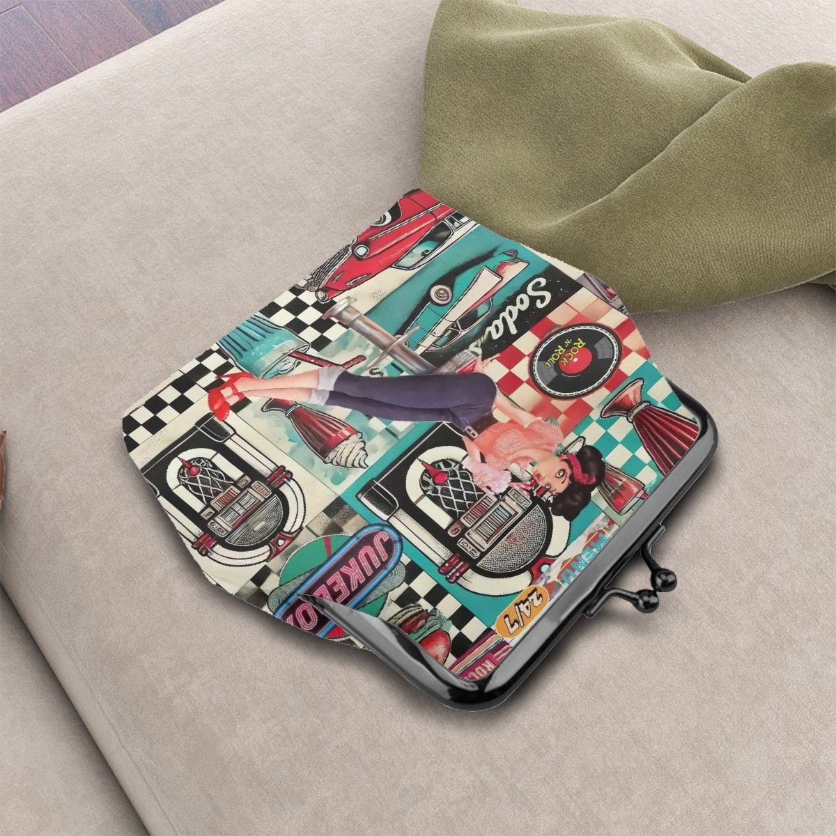 Kate McEnroe New York Retro Diner Coin Purse 1950s Pin Up Rockabilly Kiss Lock WalletCoin Purses70KdhXFRHq