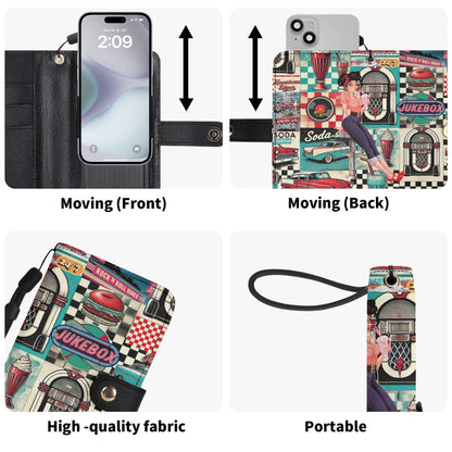 Kate McEnroe New York Retro Diner Flip Phone Case 1950s Pin Up Rockabilly Americana WalletPhone CasesN4MO7XMW - 1