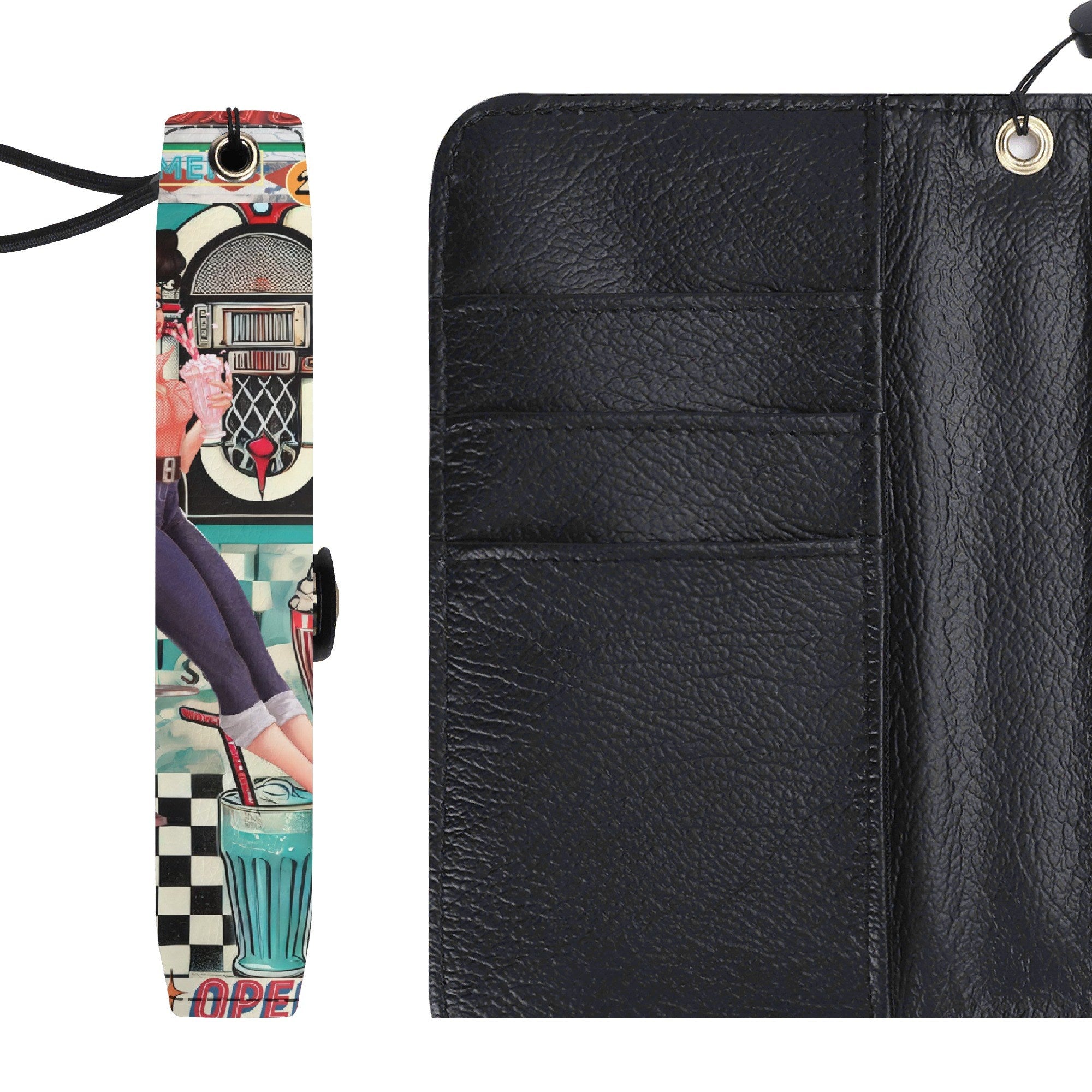 Kate McEnroe New York Retro Diner Flip Phone Case 1950s Pin Up Rockabilly Americana WalletPhone CasesN4MO7XMW - 1