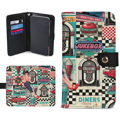 Kate McEnroe New York Retro Diner Flip Phone Case 1950s Pin Up Rockabilly Americana WalletPhone CasesN4MO7XMW - 1