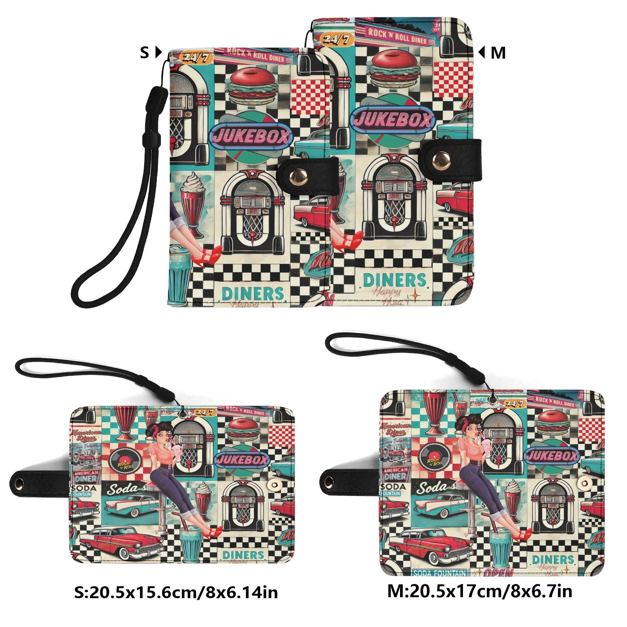 Kate McEnroe New York Retro Diner Flip Phone Case 1950s Pin Up Rockabilly Americana WalletPhone CasesN4MO7XMW - 1