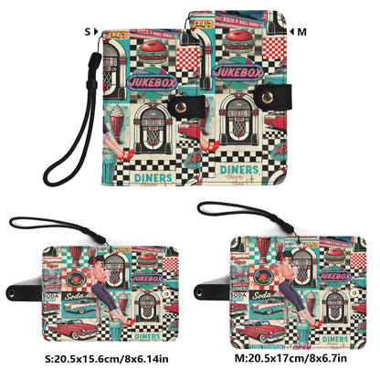 Kate McEnroe New York Retro Diner Flip Phone Case 1950s Pin Up Rockabilly Americana WalletPhone CasesN4MO7XMW - 1