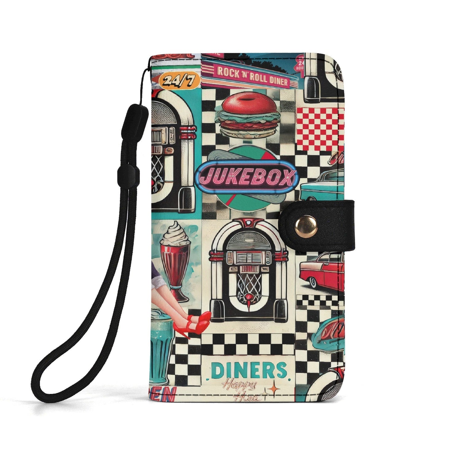 Kate McEnroe New York Retro Diner Flip Phone Case 1950s Pin Up Rockabilly Americana WalletPhone CasesN4MO7XMW - 1