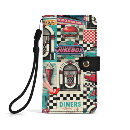 Kate McEnroe New York Retro Diner Flip Phone Case 1950s Pin Up Rockabilly Americana WalletPhone CasesN4MO7XMW - 1