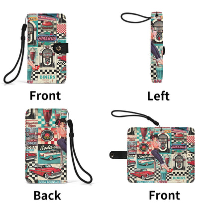 Kate McEnroe New York Retro Diner Flip Phone Case 1950s Pin Up Rockabilly Americana WalletPhone CasesN4MO7XMW - 1
