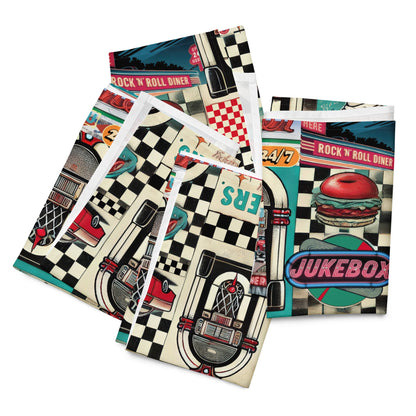 Kate McEnroe New York Retro Diner Napkins Set of 4, Mid Century Modern 50s Rockabilly Pin Up Table LinensNapkins2756651_17399