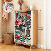 Kate McEnroe New York Retro Diner Shoe Cabinet, 50s Americana Mudroom Storage, Vintage Rockabilly OrganizerShoe StoragenAwgjuRzkpqiH