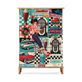 Kate McEnroe New York Retro Diner Shoe Cabinet, 50s Americana Mudroom Storage, Vintage Rockabilly OrganizerShoe StoragenAwgjuRzkpqiH