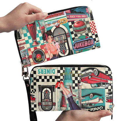 Kate McEnroe New York Retro Diner Zippered Wallet 1950s Pin Up Rockabilly Americana ClutchWalletsNRQ1J21Y - 1