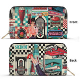 Kate McEnroe New York Retro Diner Zippered Wallet 1950s Pin Up Rockabilly Americana ClutchWalletsNRQ1J21Y - 1